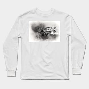 Stearman Biplane B+W Long Sleeve T-Shirt